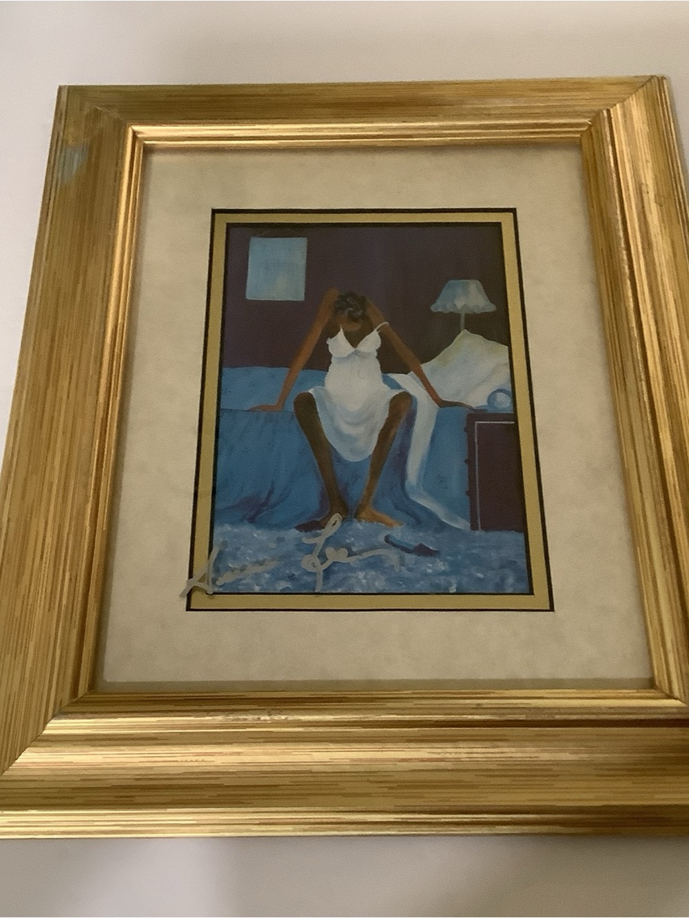 Annie Lee Blue Monday Signature Signed By The Late Annie Lee Framed 11 × 13 x 1"